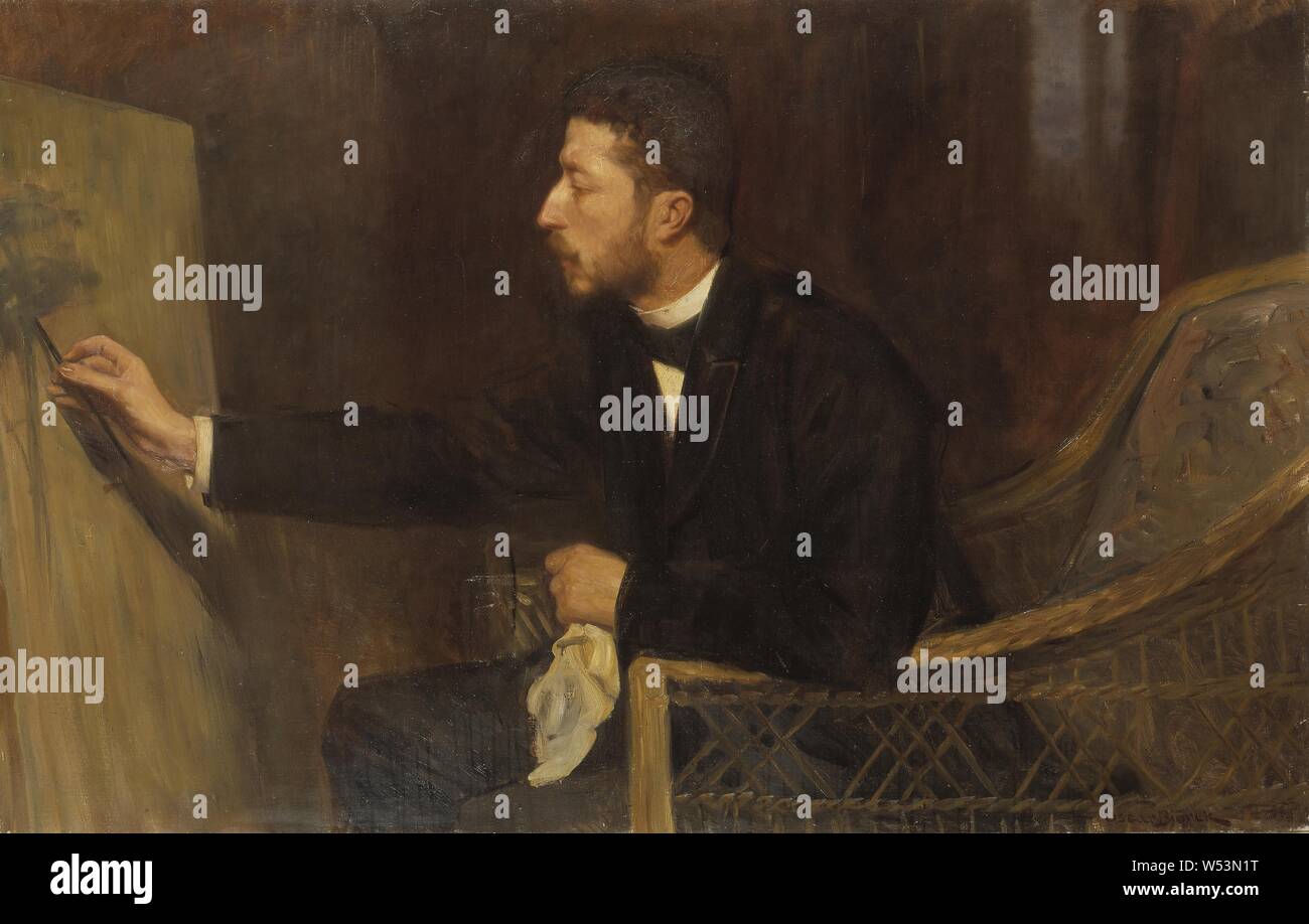 Oscar Björck, Prinz Eugen, Malerei, Herzog von Närke, 1895, Öl auf Leinwand, Höhe 100 cm (39,3 Zoll), Breite 150 cm (59 Zoll), Inschriften, unterzeichnet. Stockfoto