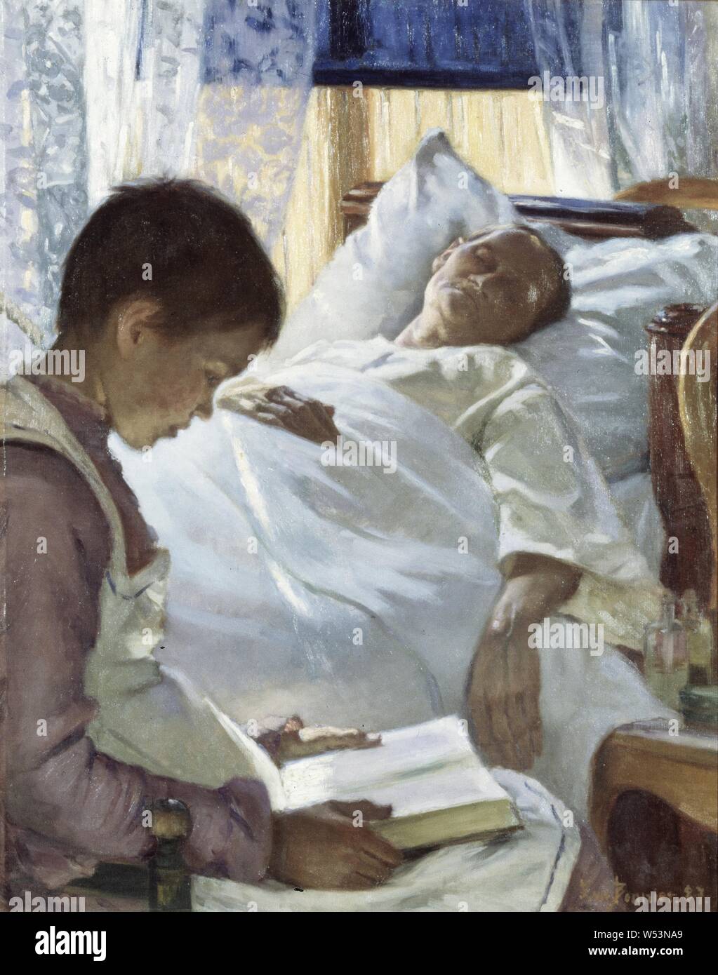 Eva Bonnier, Reflexion in Blau Reflex blue, Malerei, 1887, Öl auf Leinwand, Höhe 80 cm (31,4 Zoll), Breite 64 cm (25,1 Zoll), Signiert, 87. Stockfoto