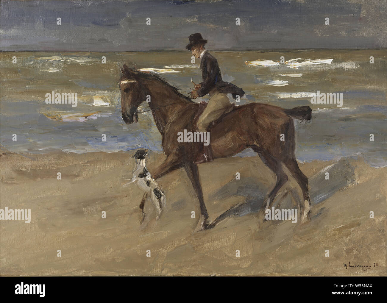 Max Liebermann, Reiter am Strand, Malerei, 1911, Öl auf Leinwand, Höhe 70 cm (27,5 Zoll), Breite 100 cm (39,3 Zoll), Liebermann 1911 Signerad, M. Stockfoto