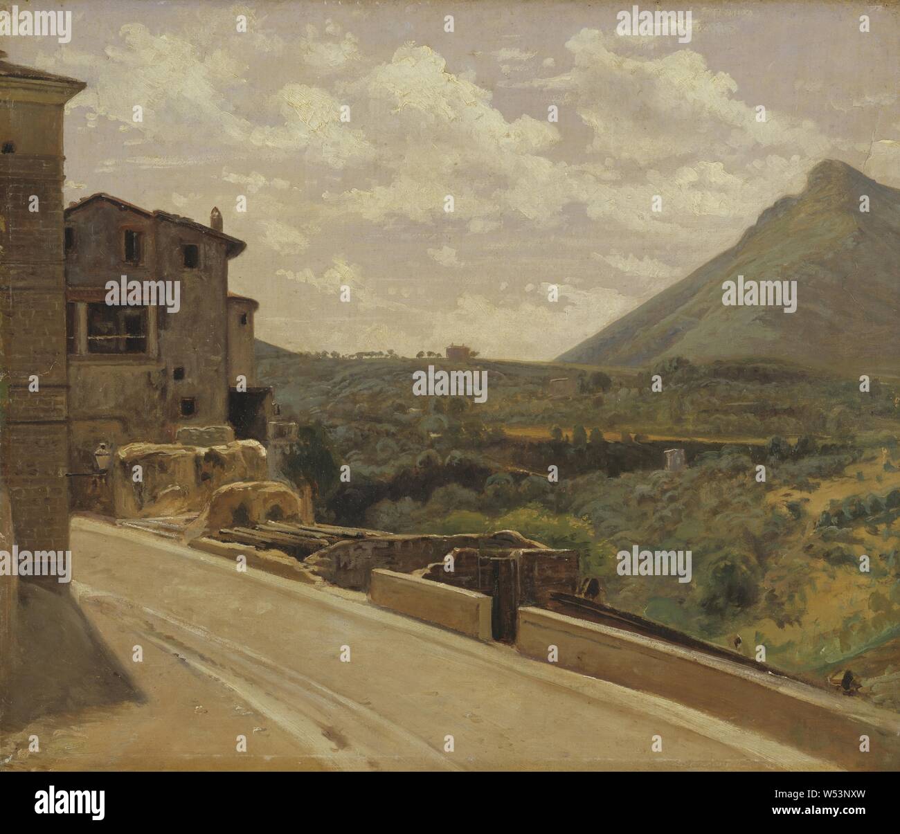 Wilhelm Marstrand, italienische Landschaft, italienische Landschaft, Malerei, Landschaft, Kunst, Öl auf Papier auf Holz, Höhe 37 cm (14,5 Zoll), Breite 43 cm (16,9 Zoll) Stockfoto