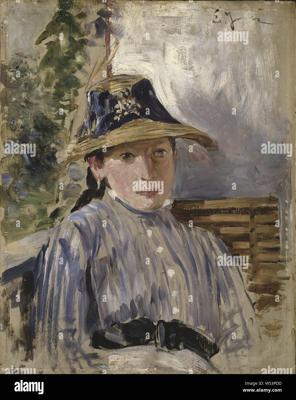 Ernst Josephson, Mädchen in Blau, Mädchen in Blau, Malerei, Öl auf Leinwand, Höhe 33 cm (12,9 Zoll), Breite 26 cm (10,2 Zoll), Signiert E.J-n Stockfoto