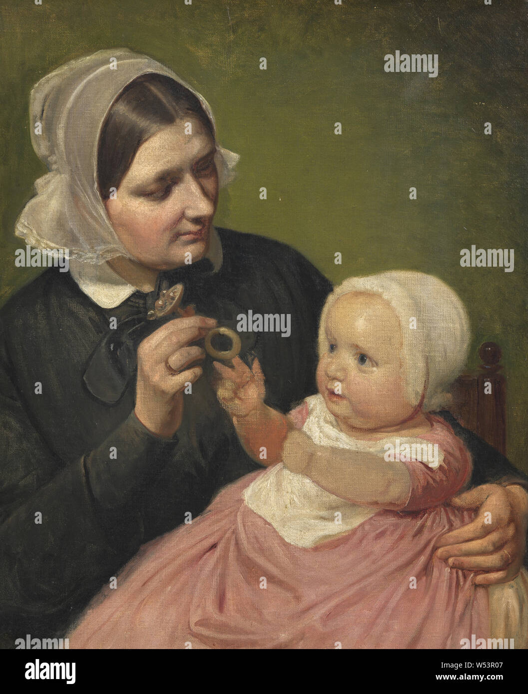 Wilhelm Marstrand, der Künstlerin Frau und Ihren Sohn Poul, Frau und Sohn des Künstlers Poul, Malerei, Öl auf Leinwand, Höhe, 59,5 cm (23,4 Zoll), Breite 49 cm (19,2 Zoll) Stockfoto