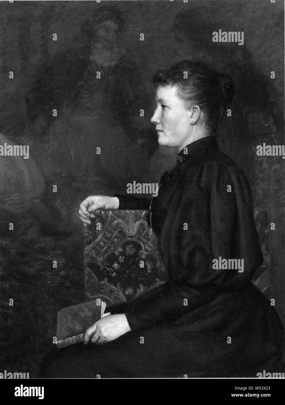 Emanuel Lindgren, Matilda Josefina Broman, 1857-1939, Malerei, Portrait, 1896, Öl, Höhe 104 cm (40,9 Zoll), Breite 77 cm (30,3 Zoll) Stockfoto