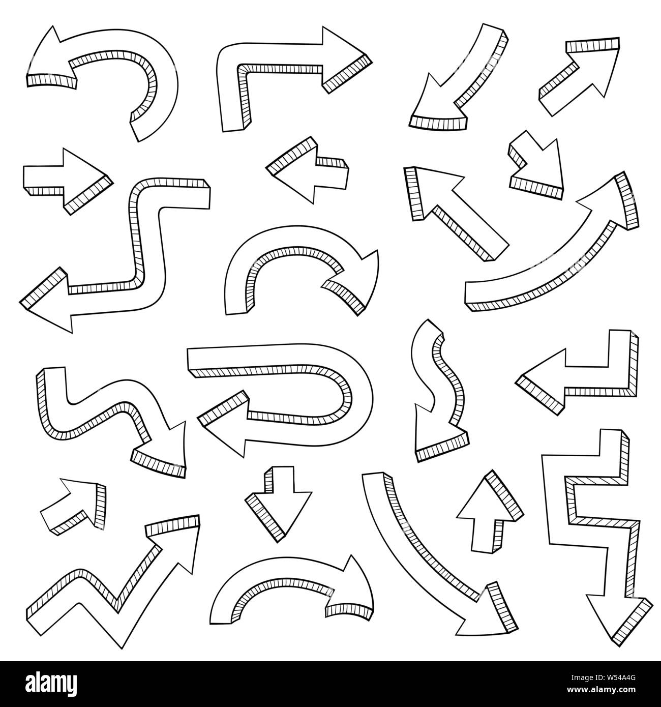 Pfeile. Hand Skizze gezeichnet Stock Vektor