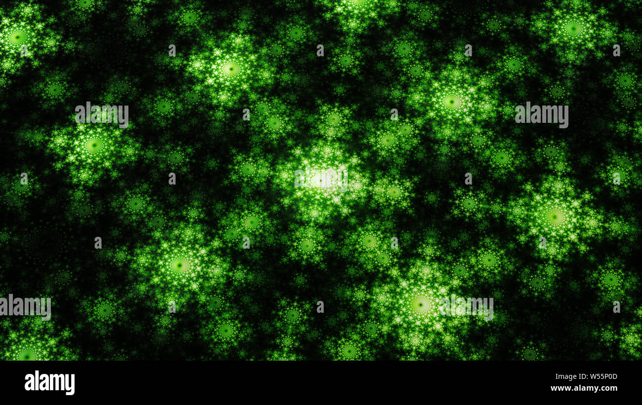 Grüne Quantenmechanik, computer-generierte Zusammenfassung Hintergrund, 3D-Rendering Stockfoto