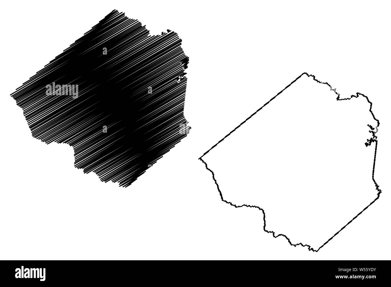 Goliad County, Texas (Grafschaften in Texas, USA, USA, USA, USA) Karte Vektor-illustration, kritzeln Skizze Goliad Karte Stock Vektor