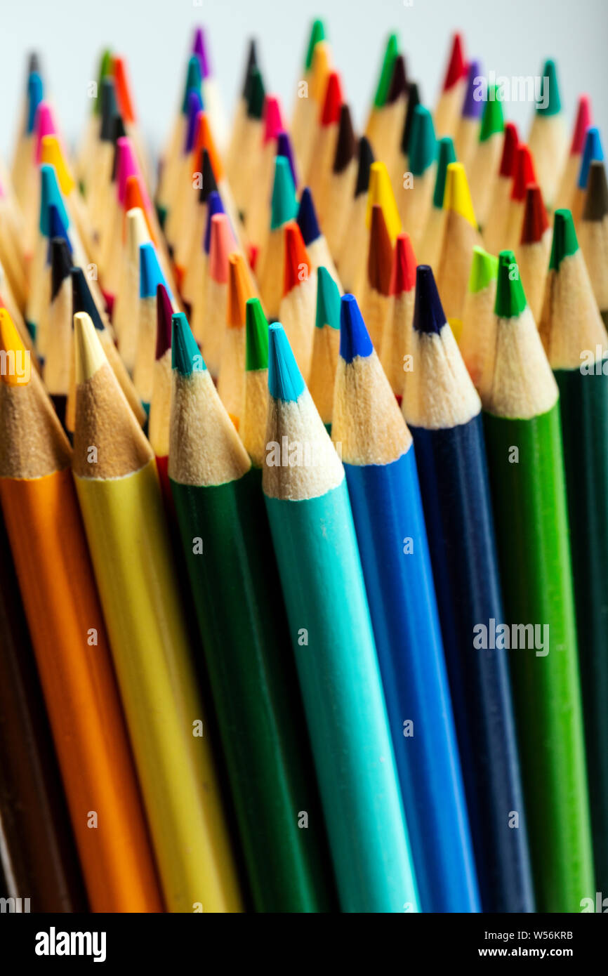 Nahaufnahme der Bunte Bleistifte Stockfoto