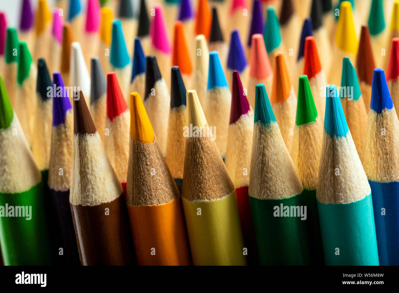 Nahaufnahme der Bunte Bleistifte Stockfoto