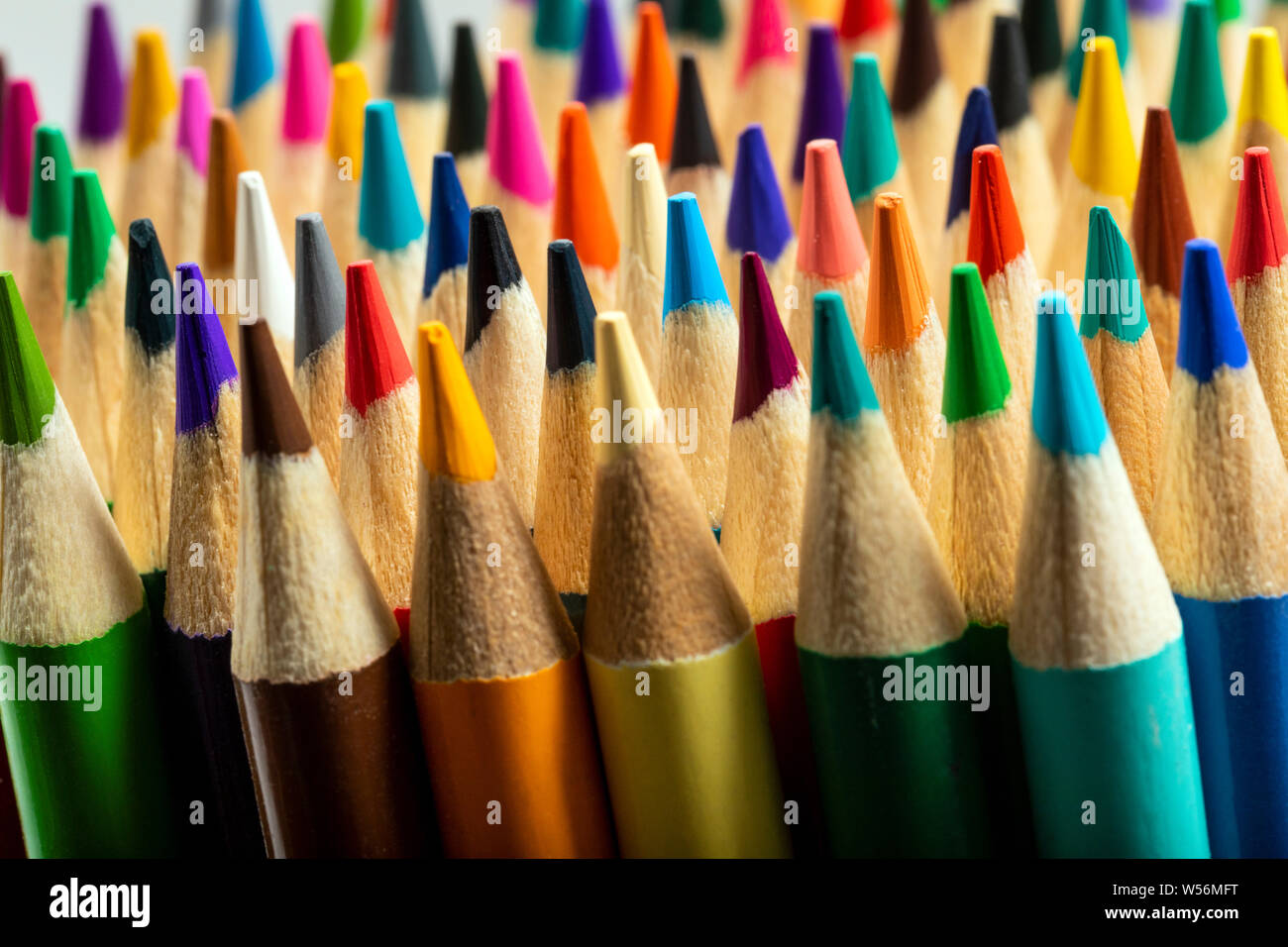Nahaufnahme der Bunte Bleistifte Stockfoto