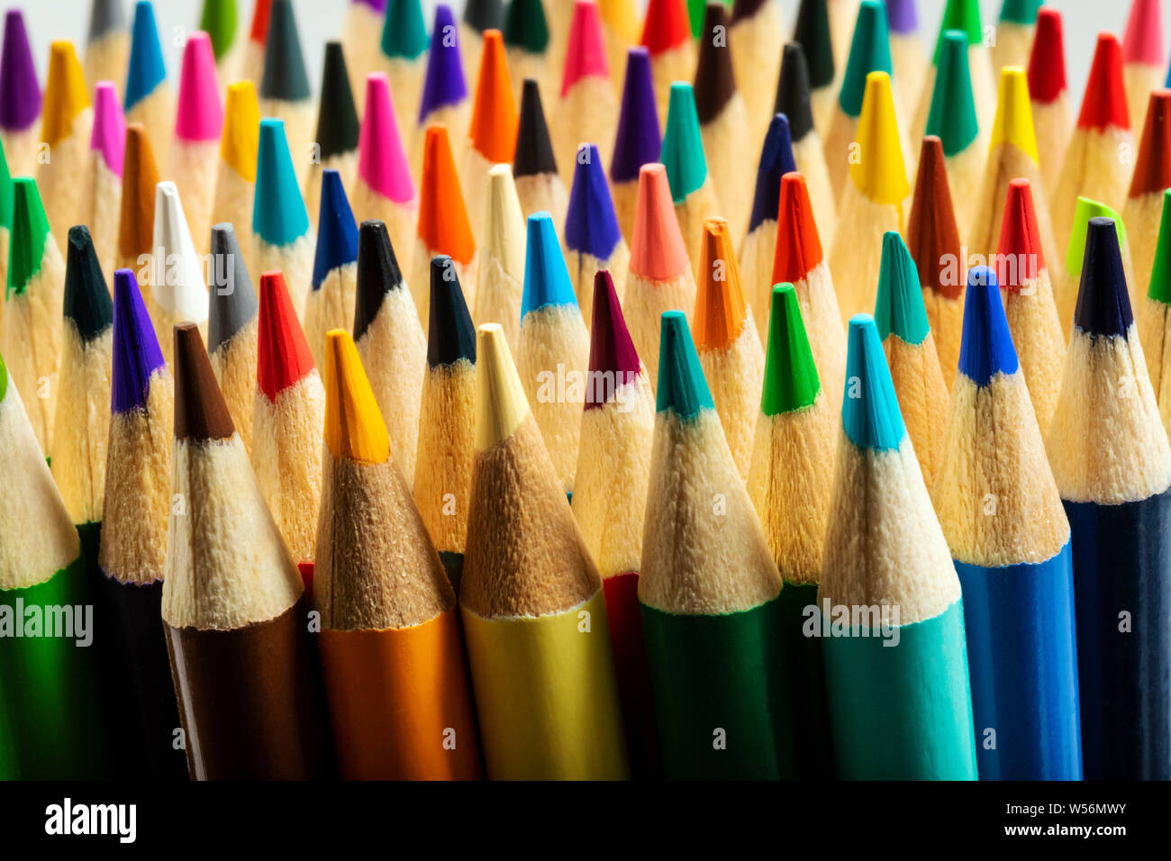 Nahaufnahme der Bunte Bleistifte Stockfoto