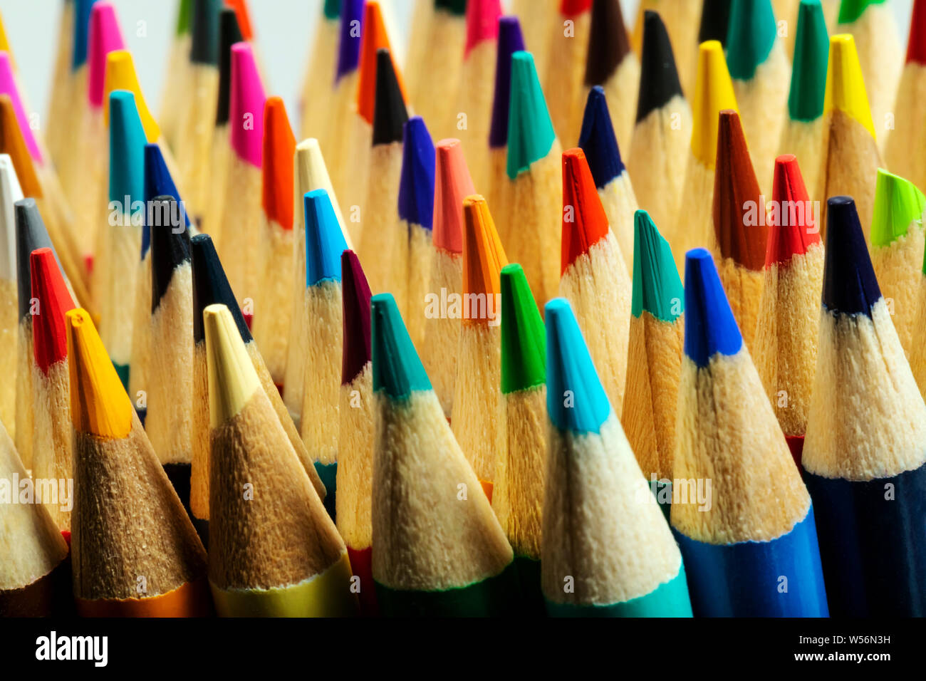 Nahaufnahme der Bunte Bleistifte Stockfoto