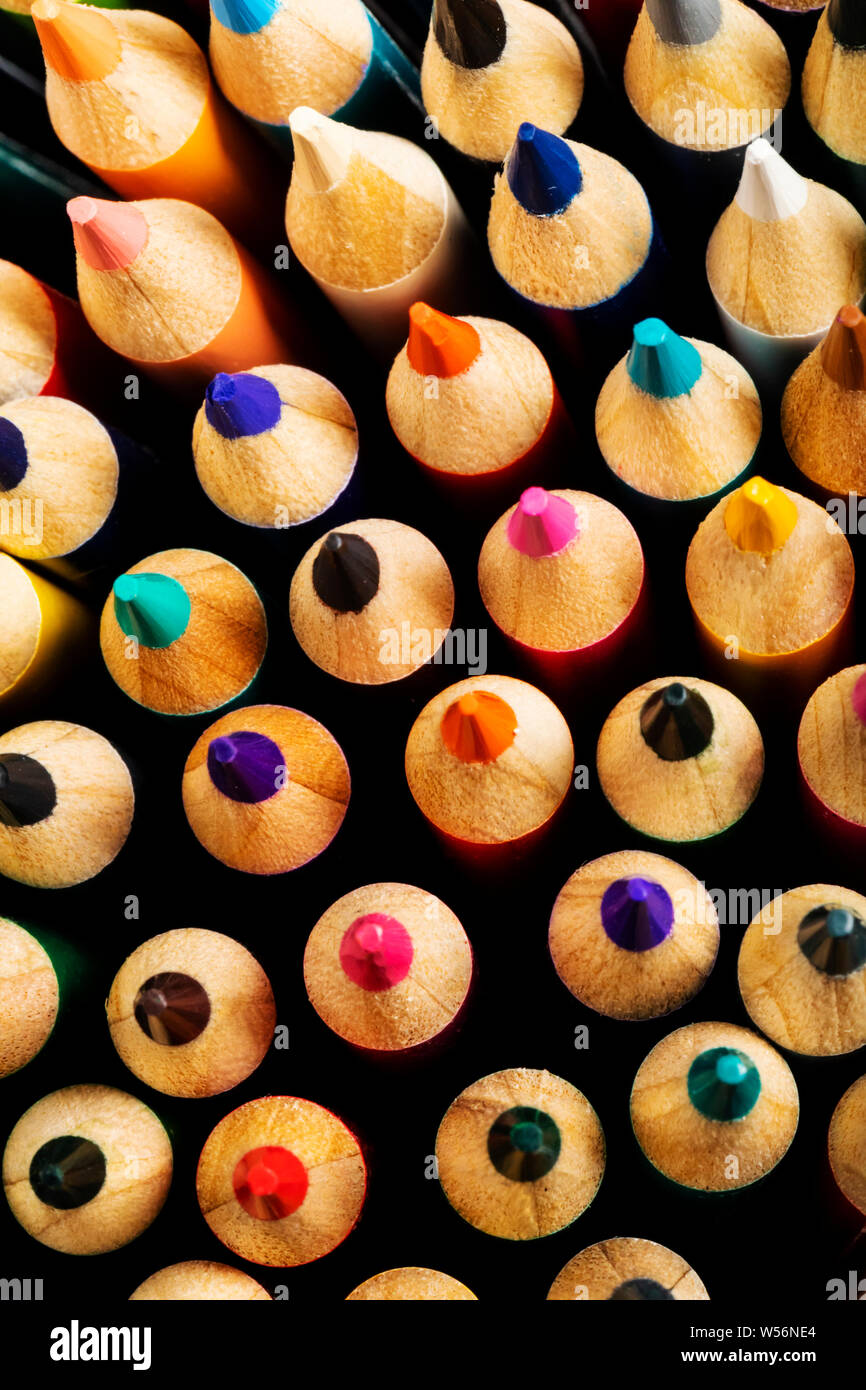 Nahaufnahme der Bunte Bleistifte Stockfoto