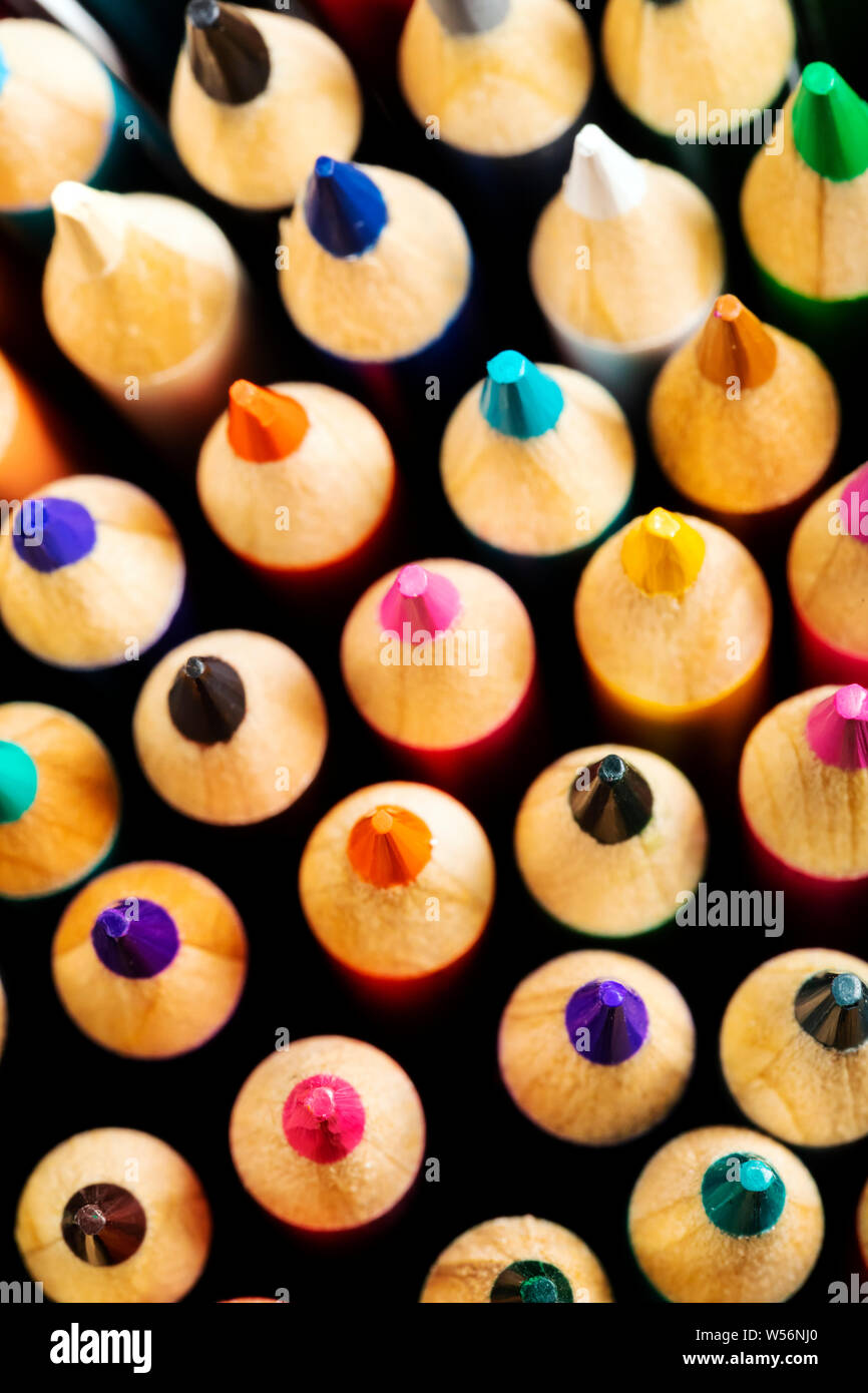 Nahaufnahme der Bunte Bleistifte Stockfoto