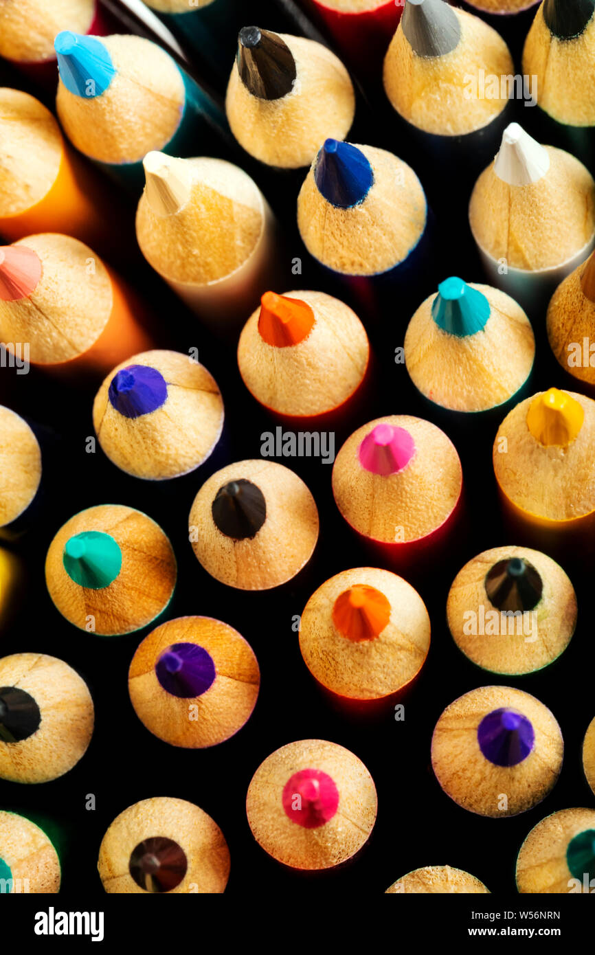 Nahaufnahme der Bunte Bleistifte Stockfoto