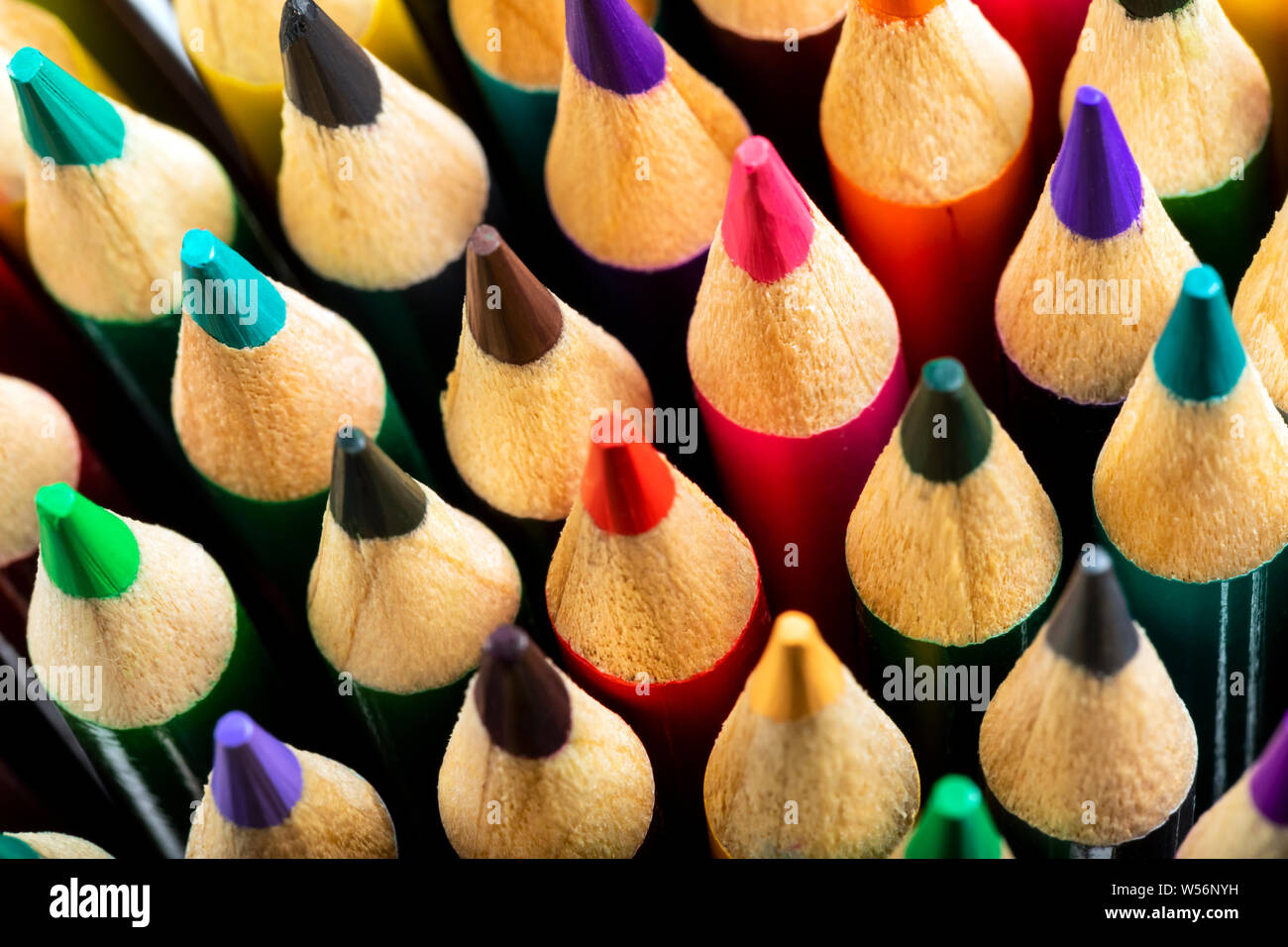 Nahaufnahme der Bunte Bleistifte Stockfoto