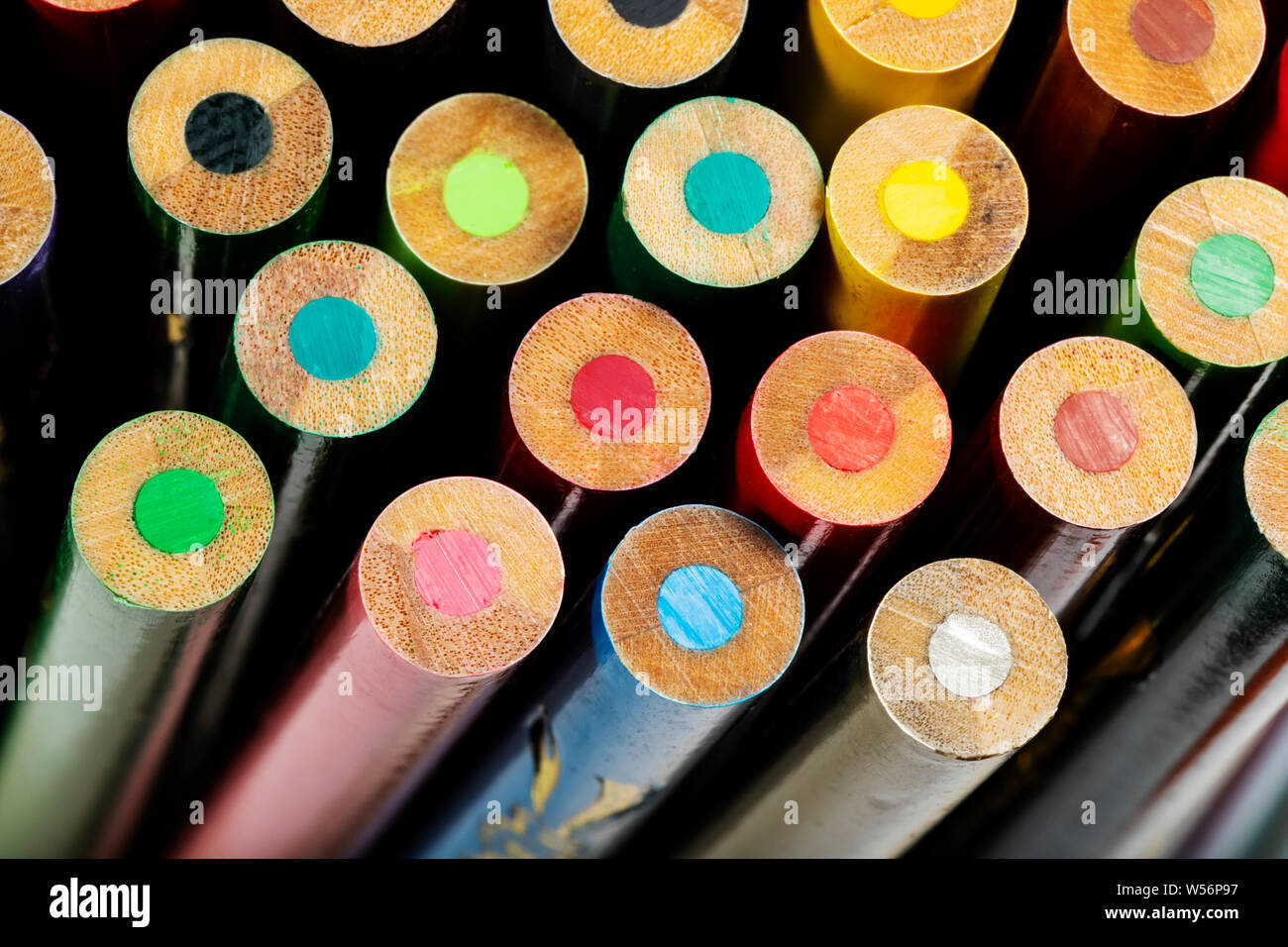 Nahaufnahme der Bunte Bleistifte Stockfoto