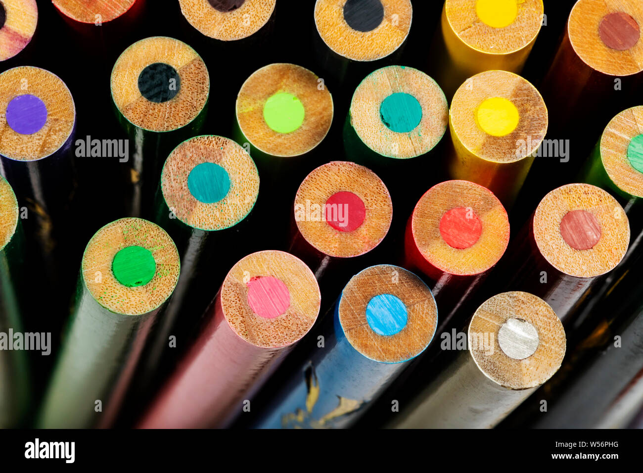 Nahaufnahme der Bunte Bleistifte Stockfoto