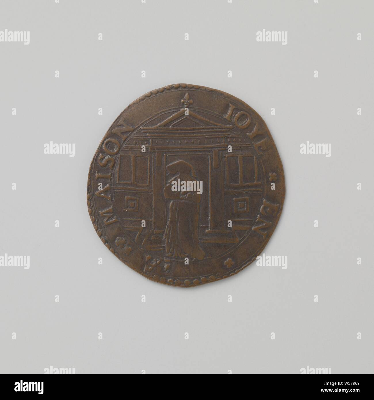 Der Herzog von Alva erhält von Pius V. als Dankeschön eine Heilige hat und Schwert, eine Medaille auf der festen, bei denen Anlass und als Warnung für die kommenden Katastrophe, Kupfer-Medaille. Vorderseite: Regierung apple mit Inschrift zwischen dem Jahr innerhalb der Inschrift. Umkehren: der Mann, der in den langen Umhang mit Kapuze, stehend mit den Armen vor dem Haus im Umfang überschritten., Pius V, Fernando Álvarez de Toledo Herzog von Alva, anonym, 1569, kupfer (Metall), markanten (Metallverarbeitung), d 2,8 cm × w 3.98 Stockfoto