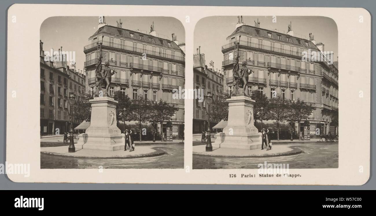 Statue von Claude Chappe auf dem Boulevard Raspail, Paris Paris: Statue de Chappe (Titel auf Objekt), Monument, Statue, Skulptur, Neue Photographische Gesellschaft (auf Objekt erwähnt), Paris, 1903, Pappe, Fotopapier, Silbergelatineabzug, H 88 mm x B 179 mm Stockfoto