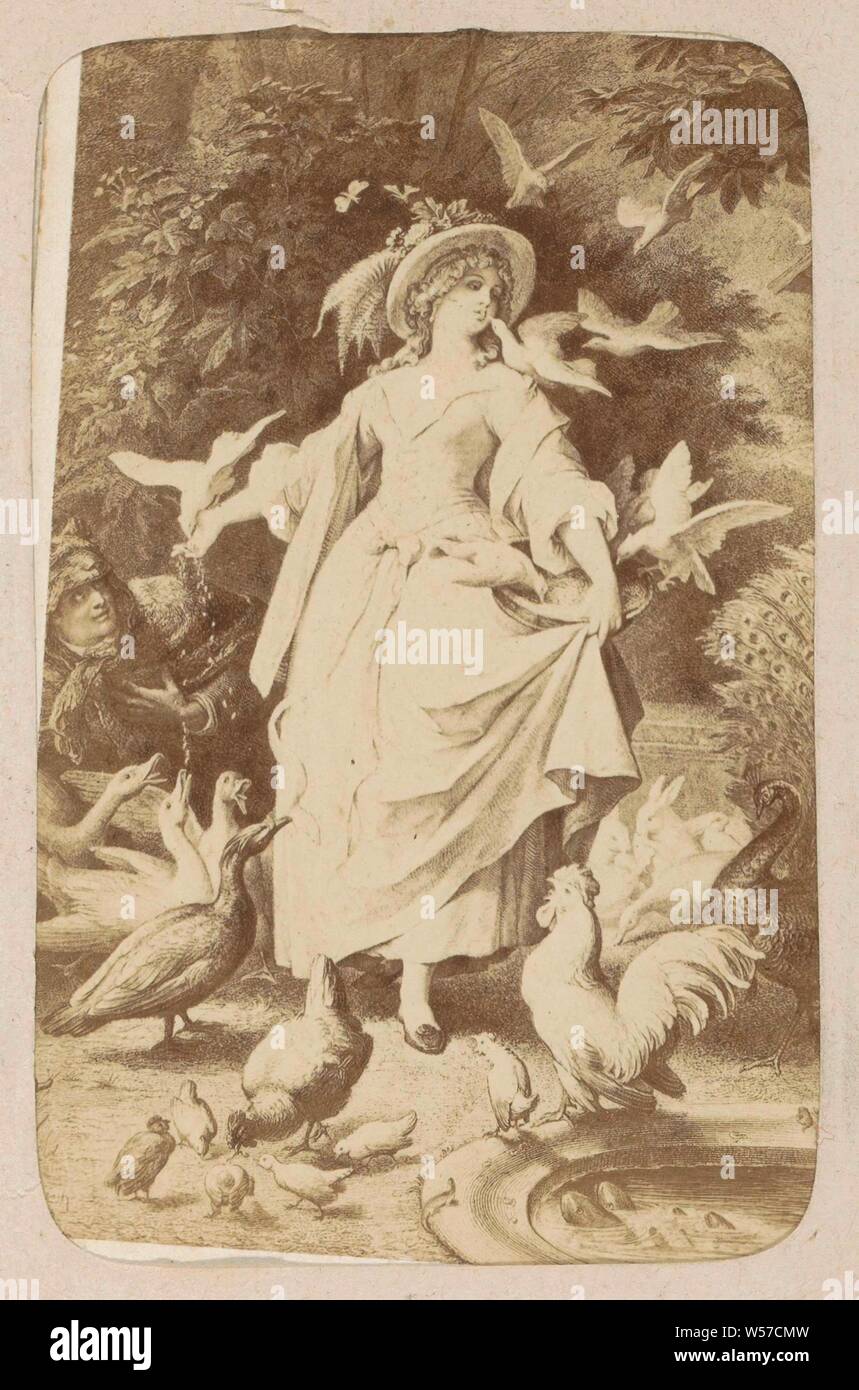 Foto Reproduktion von (vermutlich) einen Druck auf der Arbeit von W. v. Kaulbach: Lili (Lily's Park) Lili (Lily's Park) W. von Kaulbach (Titel auf Objekt), ein Teil des Photo Album mit 16 cartes - - Besuch der weiblichen Figuren aus der Arbeit der JW Goethe., Jugendliche, junge Frau, Maiden, Andries Jager, Amsterdam, C. 1860 - C. 1890, Papier, Fotopapier, Karton, Eiklar drucken, H 82 mm x B 55 mm Stockfoto