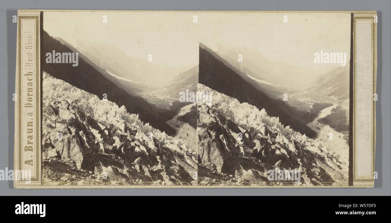 Glacier de Bois und Tal von Chamonix, Adolphe Braun, Frankreich, 1850 - 1880 Stockfoto