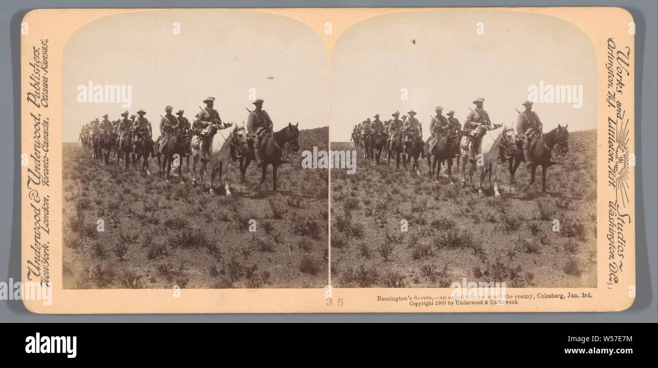 Die Remington Pfadfinder - eine Expedition, um den Feind zu lokalisieren, Colesberg, Jan. 3d, Underwood und Underwood, 1900 Stockfoto