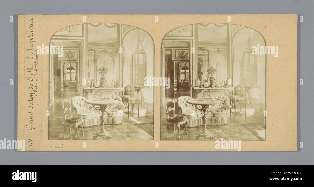 Grand Salon de S.M. l'Imperatrice (Chateau de St. Cloud), Florent Grau (zugeschrieben), 1855 - 1875 Stockfoto