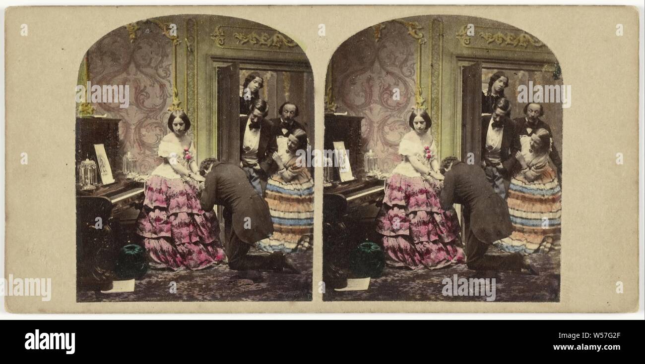 Erklärung der Liebe, Alfred Silvester, C. 1855 - C. 1865, Eiklar drucken Stockfoto