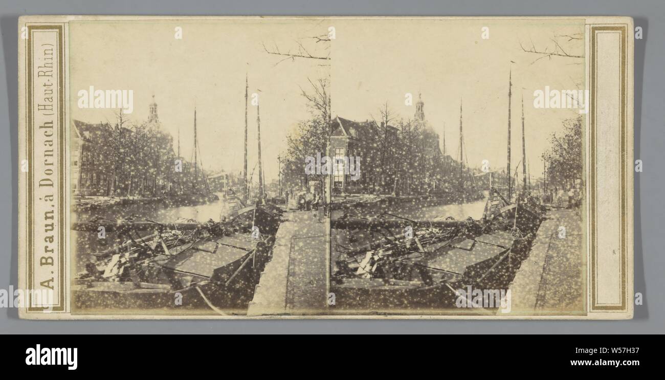 Leiden, Le Rapenburger Gracht, Rapenburg, Adolphe Braun, Niederlande, 1864 Stockfoto