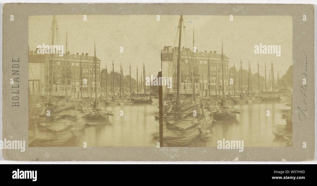 Vue Preis eine Rotterdam/Nieuwe Haven, Hollande (Titel der Serie), Hafen, Rotterdam, Henri Plaut (möglicherweise), Paris, die vor dem 7-Aug-1858, Fotopapier, Karton, Eiklar drucken Stockfoto