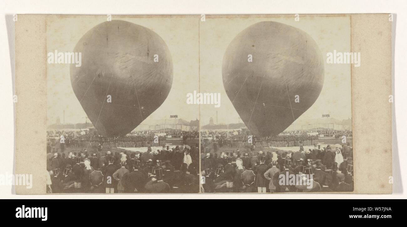 Auslegen von Nadar der Heißluftballon aus Gründen, die im Palast der Volksvlijt Amsterdam, 14. September 1865, Pieter Oosterhuis (zugeschrieben), 14-Sep-1865 Stockfoto