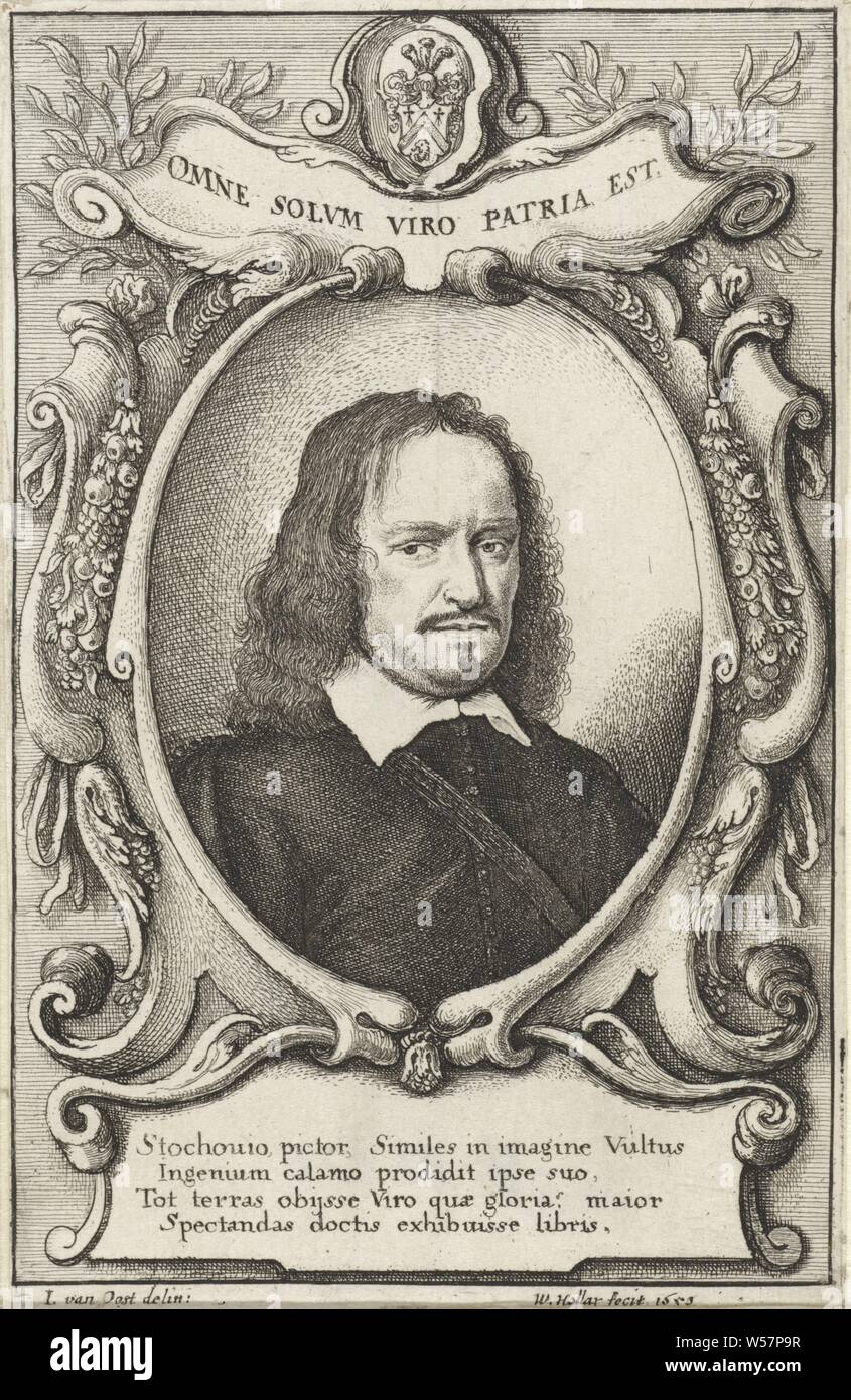 Portrait von Vincent de Stochove, Porträt der Flämischen Traveler und Bürgermeister von Brügge, Vincent de Stochove., Wenzel Hollar (auf Objekt erwähnt), Antwerpen, 1650, Papier, Ätzen, H 130 mm x B 83 mm Stockfoto