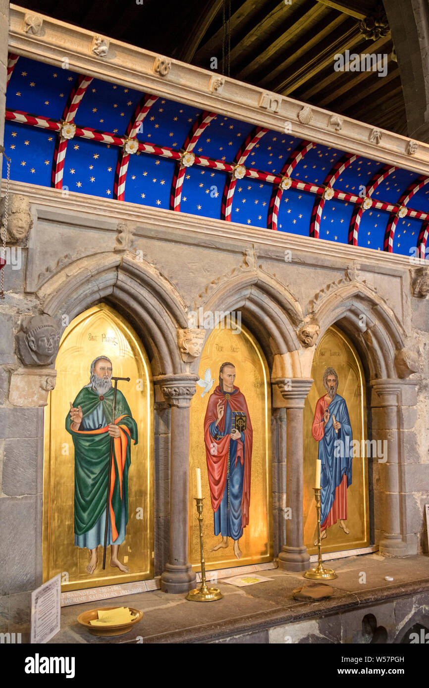 Schrein des Hl. David in St Davids Cathedral, Pembrokeshire, Wales, Großbritannien Stockfoto