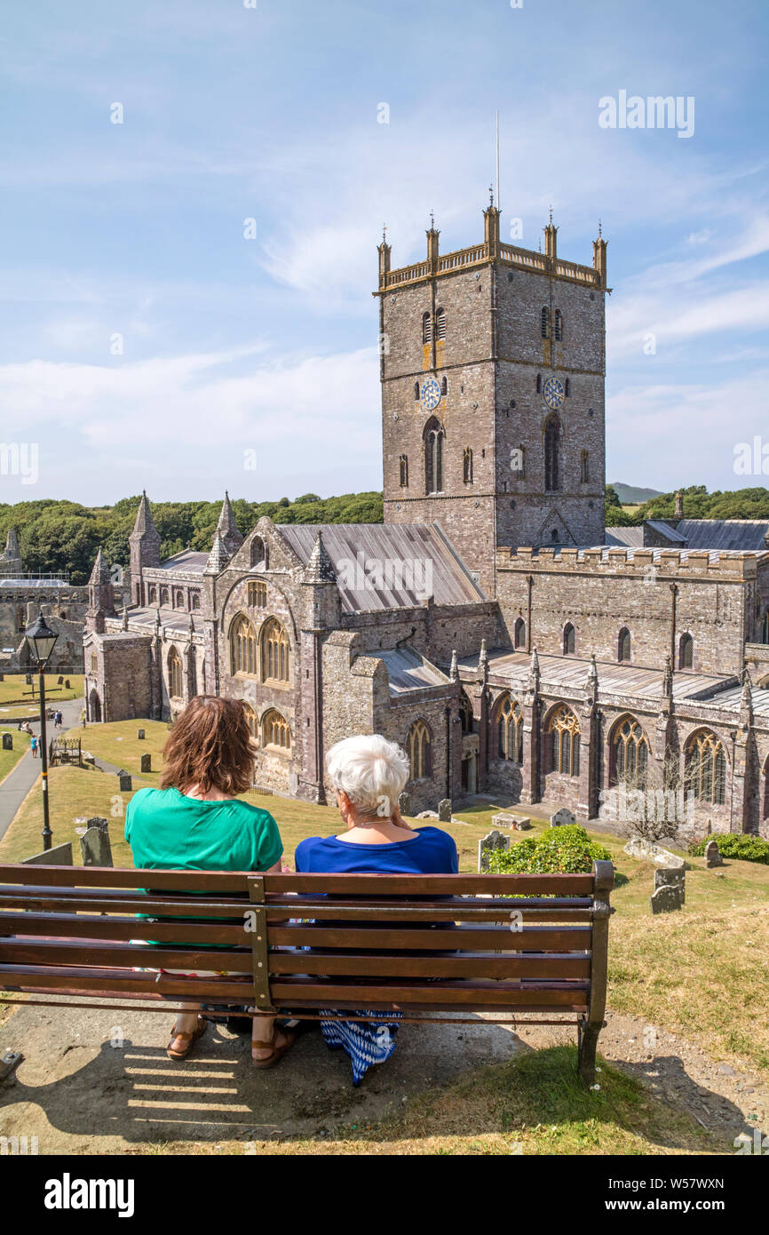 Kathedrale von St. Davids, Pembrokeshire, Wales, UK Stockfoto