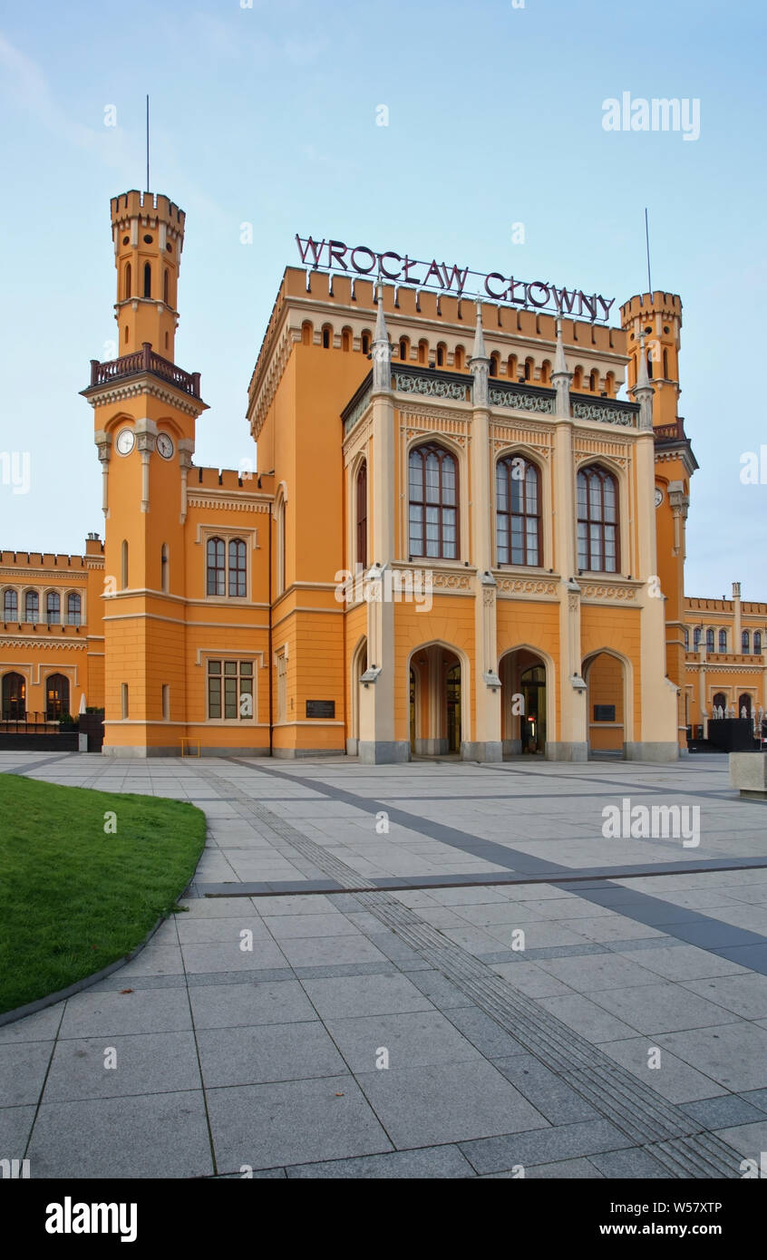 Wroclaw Glowny Bahnhof. Polen Stockfoto