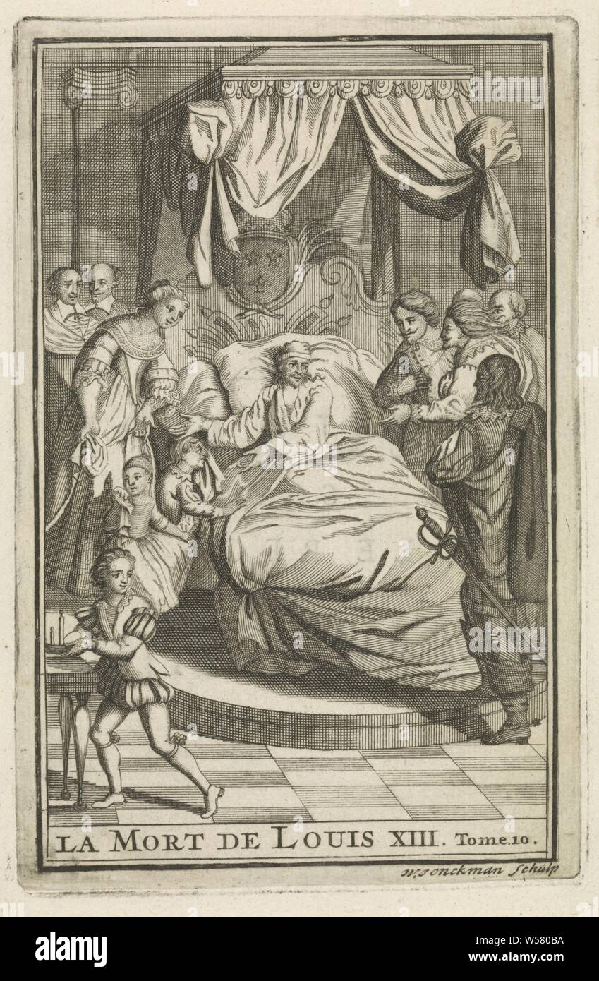 Louis Xiii Auf Seinem Sterbebett La Mort De Louis Xiii Titel Auf Objekt Innenraum Mit Bettgestell In Denen Louis Xiii Hoflinge Stand Auf Seinem Sterbebett Um Louis Xiii Auf Der Linken Seite