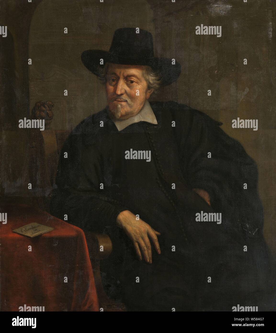 Self Portrait?, Porträt einer sitzenden Mann, vielleicht ein Selbstporträt von Thomas Niemann Dircksz. Camphuysen., Thomas Niemann Dircksz. Camphuysen, 1660-1672, Leinwand, Ölfarbe (Lack), h 117 cm x W 71 cm d 8 cm Stockfoto