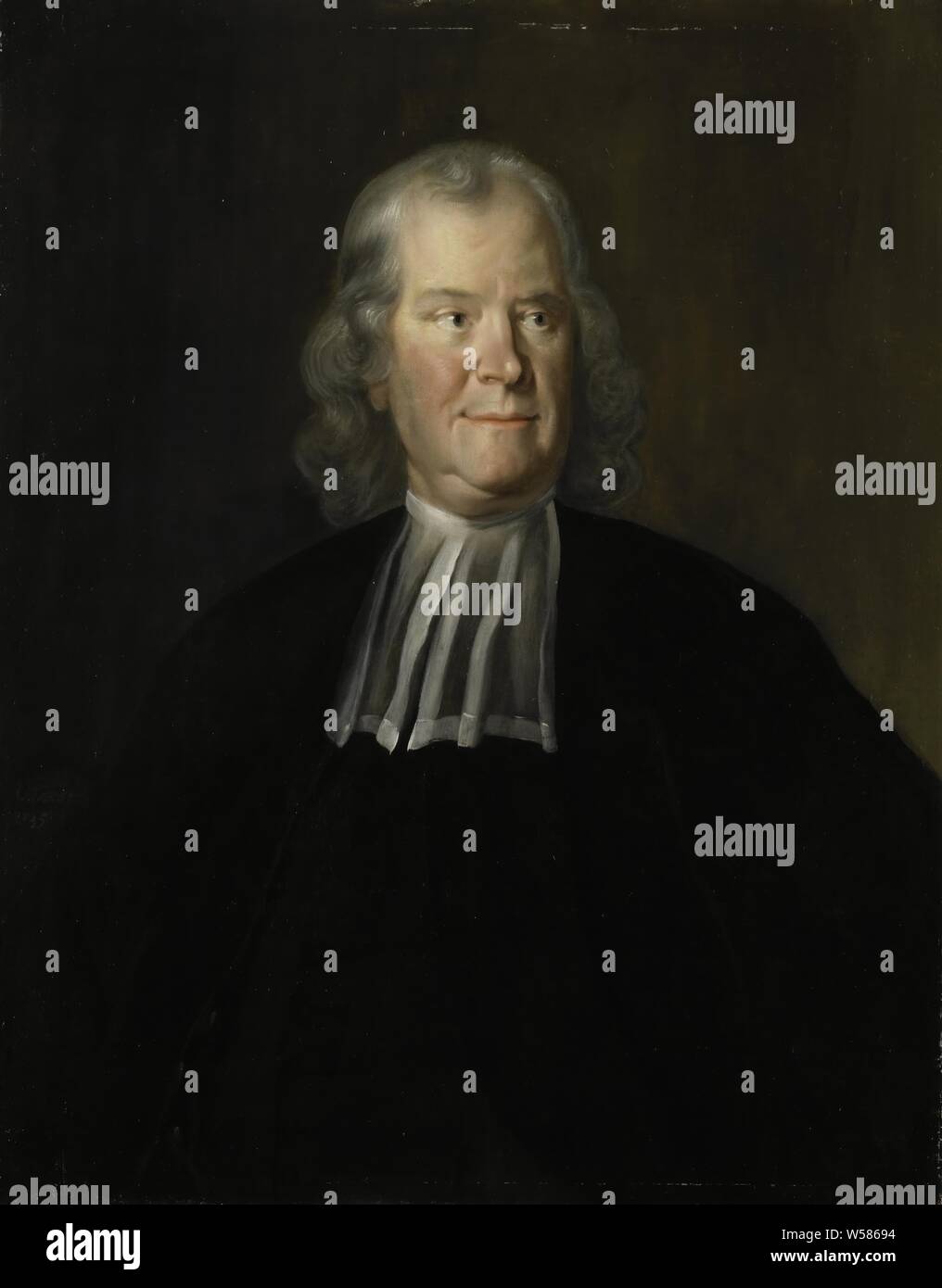 Portrait der Arzt Herman Boerhaave, Professor an der Universität Leiden, Portrait von Hermanus BOERHAAVE (1668-1738), Arzt, Professor an der Universität Leiden. Halbe Länge, das Gesicht nach rechts gedreht, historische Personen, Professor, Arzt, Arzt (Gelehrte, Wissenschaftler (bei der Arbeit)), Universität Leiden, Hermanus Boerhaave, Cornelis Troost, 1735, Leinwand, Ölfarbe (Lack), h 90 cm x W 70 cm Stockfoto