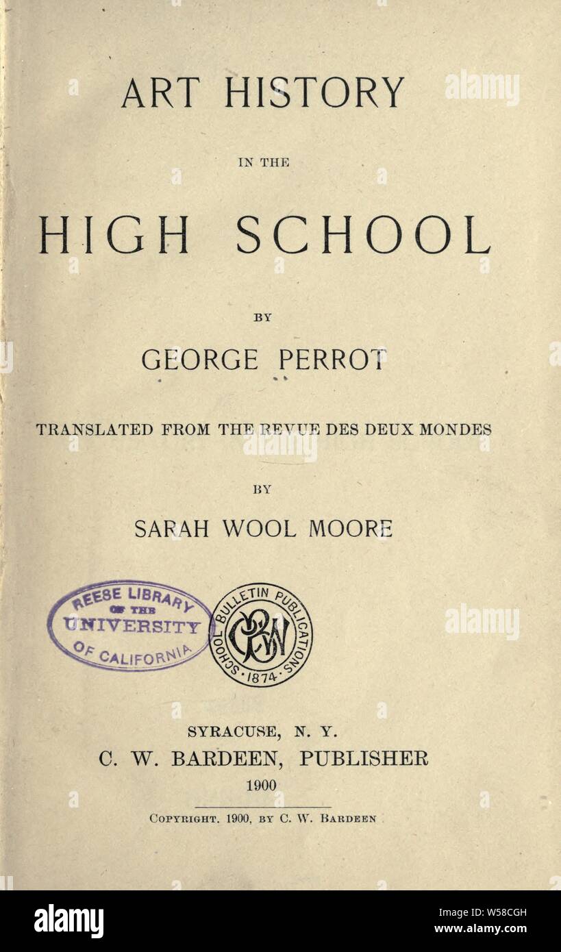 Kunstgeschichte in der High School: Perrot, Georges, 1832-1914 Stockfoto