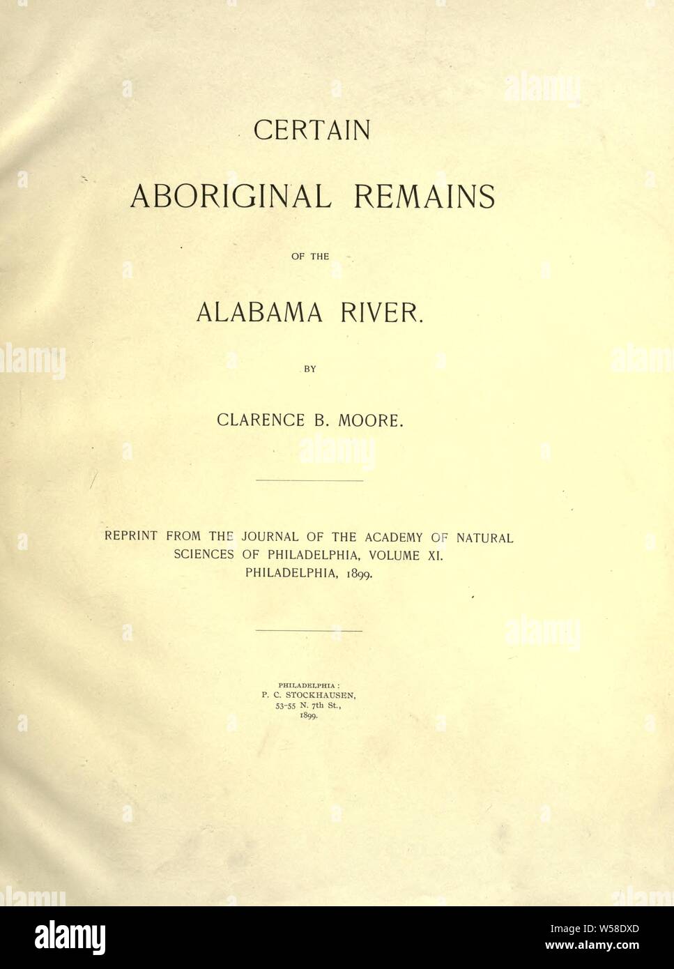 Bestimmte Aborigines bleibt der Alabama River: Moore, Clarence B. (Clarence Bloomfield), 1852-1936 Stockfoto