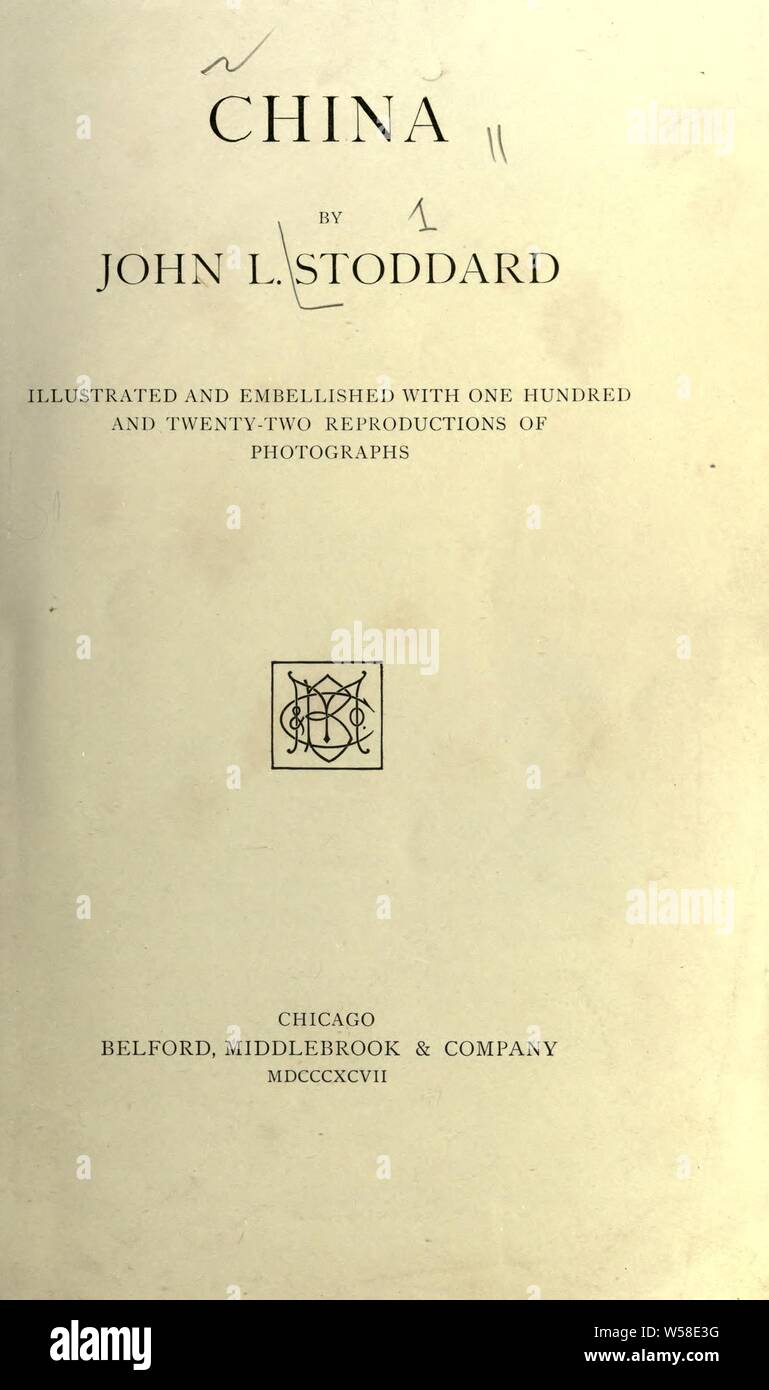 China: Stoddard, John L. (John Lawson), 1850-1931 Stockfoto