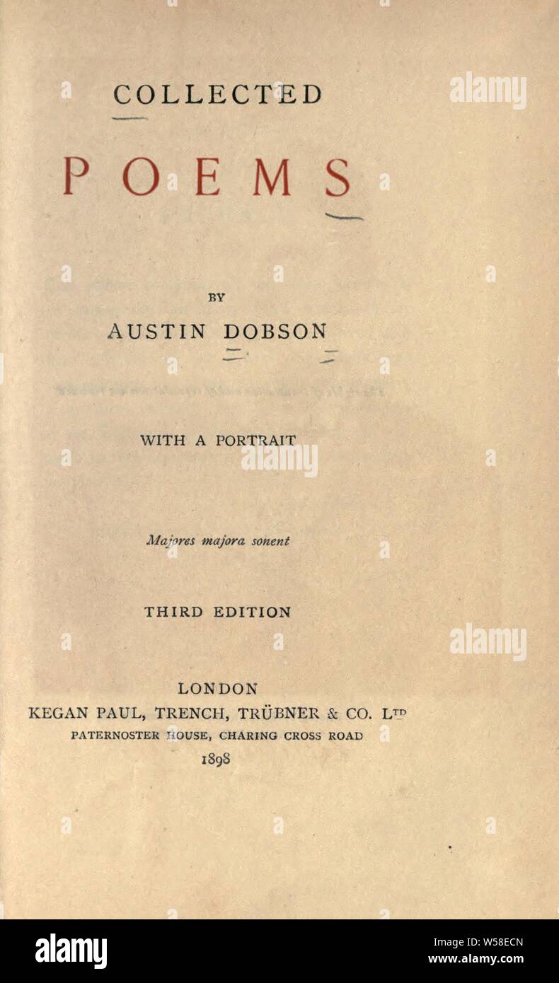 Gesammelte Gedichte: Dobson, Austin, 1840-1921 Stockfoto