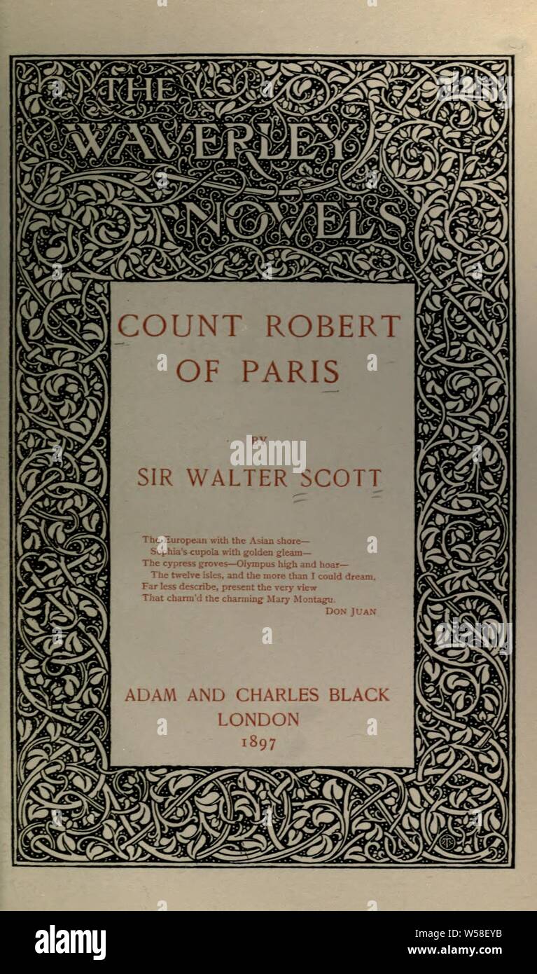 Graf Robert von Paris: Scott, Walter, Sir, 1771-1832 Stockfoto