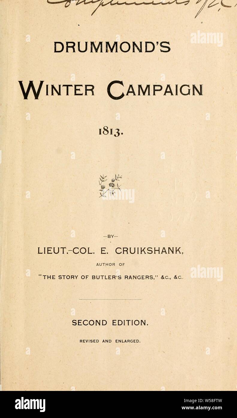 Drummonds Winter Kampagne 1813: Cruikshank, E. A. (Ernest Alexander), 1854-1939 Stockfoto