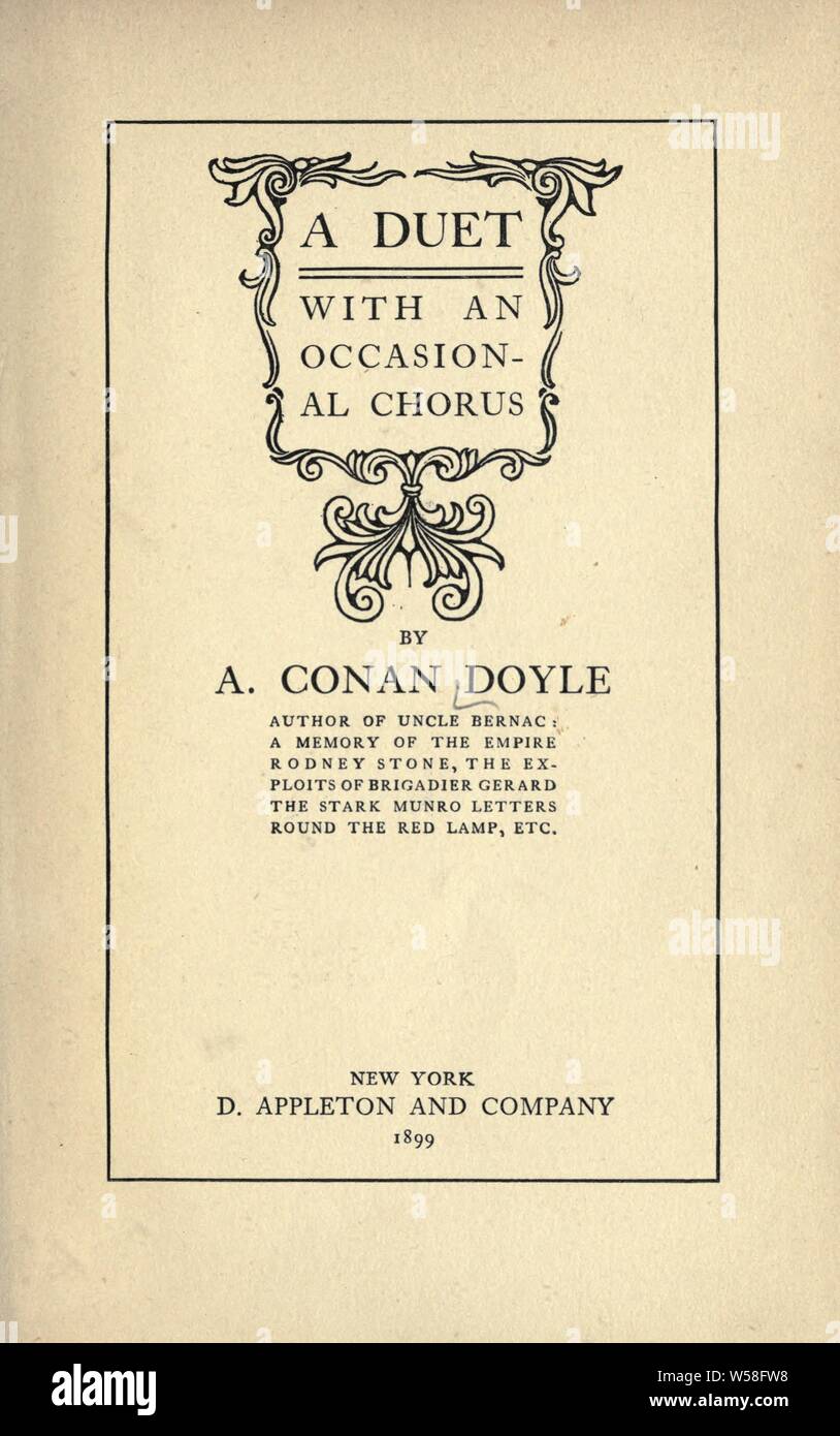 Ein Duett mit einem gelegentlichen Chorus: Doyle, Arthur Conan, Sir, 1859-1930 Stockfoto