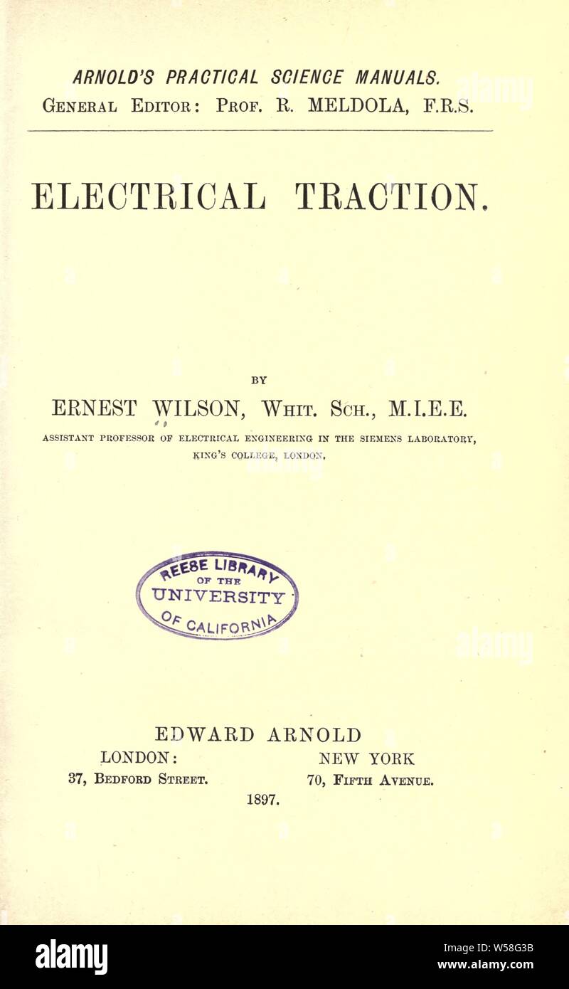 Elektrische Traktion: Wilson, Ernest Stockfoto