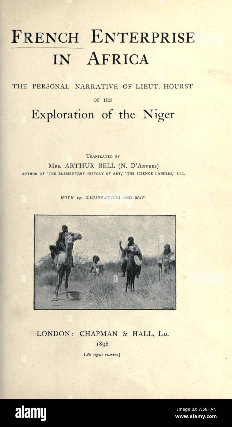 Französische Unternehmen in Afrika: die persönliche Erzählung von lieut. Hourst von seiner Erforschung des Niger: Hourst, Émile Auguste Léon, 1864 Stockfoto