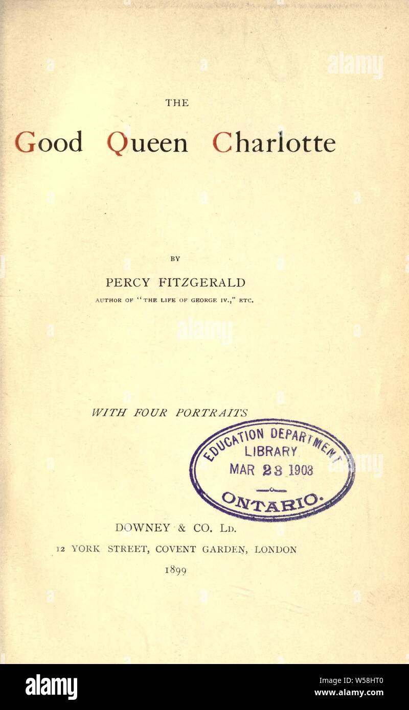 Die gute Königin Charlotte: Fitzgerald, Percy Hetherington, 1834-1925 Stockfoto