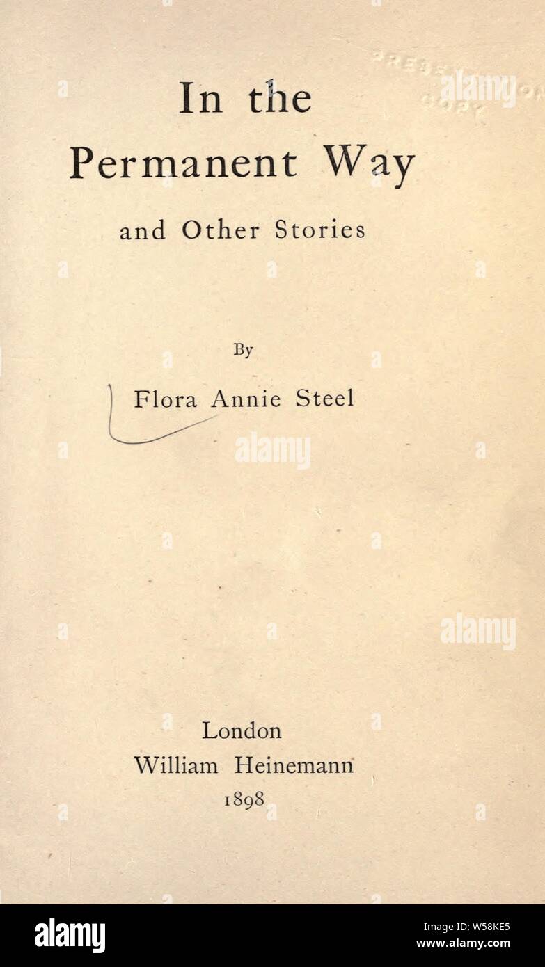 In den ständigen Weg: und andere Geschichten: Stahl, Flora Annie Webster, 1847-1929 Stockfoto