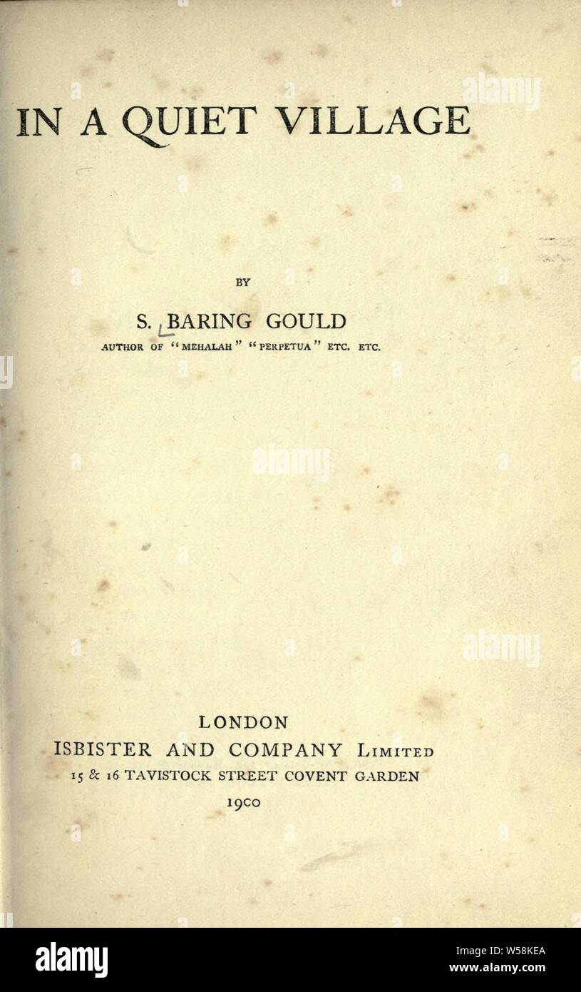 In einem ruhigen Dorf: Baring-Gould, S. (Sabine), 1834-1924 Stockfoto